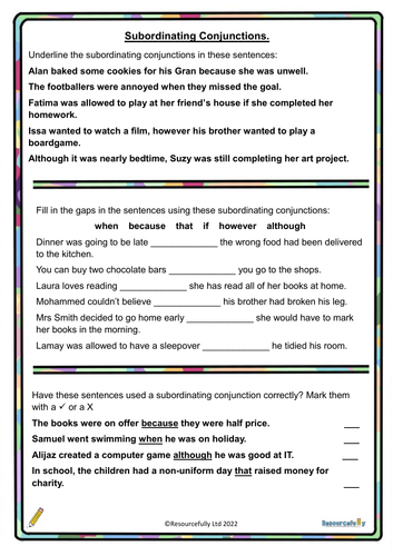 Subordinating and Coordinating Conjunctions Bundle - Lower KS2 ...