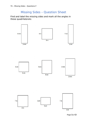 Y5 Maths - Missing Sides and Angles