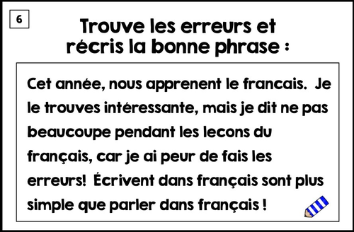 FRENCH RE VERBS PRESENT TENSE CHALLENGE CARDS | Teaching Resources