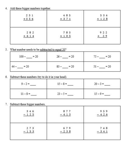 Year 4 Numbers and Fractions Revision | Teaching Resources