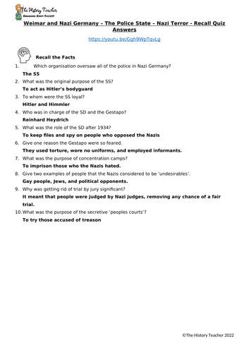 The Police State - Editable Worksheets | Teaching Resources