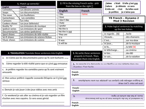 Dynamo 2 Module 3 Revision Worksheet