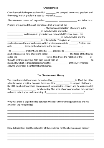 Respiration Lesson 5: Oxidative phosphorylation & chemiosmosis. OCR A level Biology