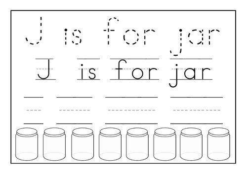 J is for jar, jam, Judo, Jack and job Worksheets | Teaching Resources