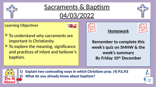 AQA Christian Practices GCSE Baptism Lesson Religious Studies 8062 Sns-Brigh10