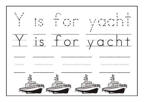 Y Is For Yacht Yak And Yo Yo Worksheets Teaching Resources