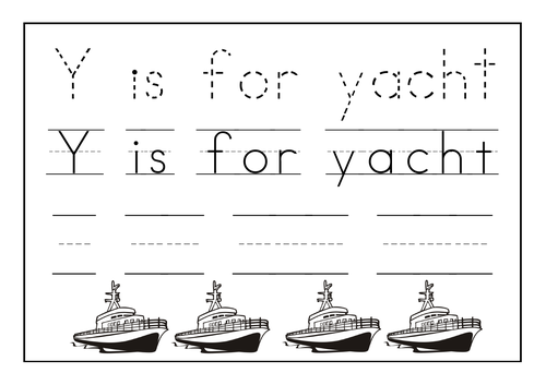 Y is for yacht, yak and yo yo Worksheets | Teaching Resources