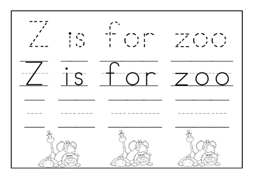 z is for zoo zebra and zip worksheets teaching resources