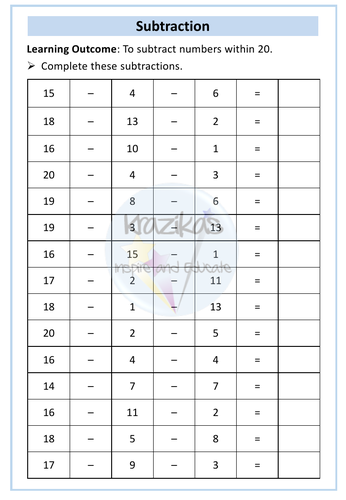 Functional Skills Maths - Entry Level 2 - Subtraction | Teaching Resources