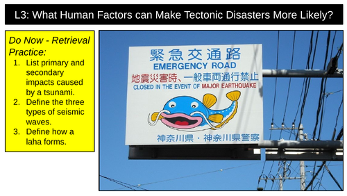 Tectonic Disasters AQA