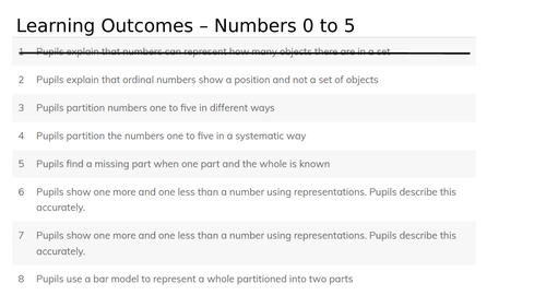 NCETM Maths Year 1 Numbers 0-5