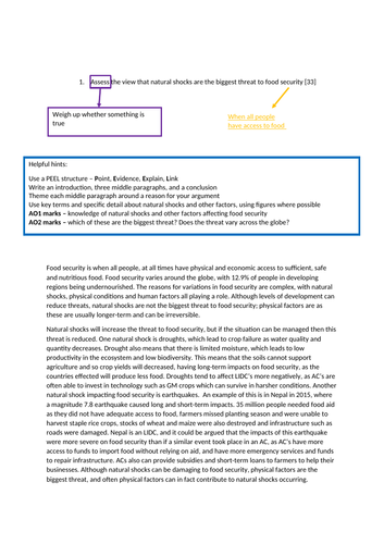 OCR A Level: Assess the view that natural shocks are the biggest threat ...