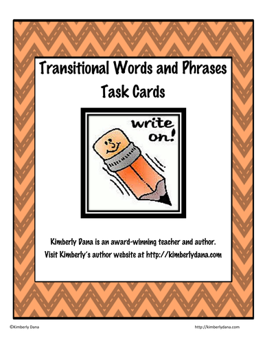 Transitional Words and Phrases Task Cards