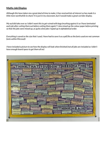 Maths Career/Job Display | Teaching Resources