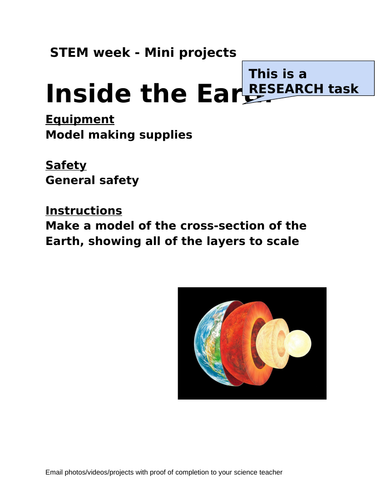 STEM week science week mini tasks | Teaching Resources