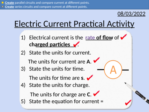 GCSE Physics: Electrical Current Practical Activity