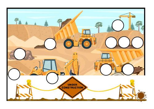 Construction themed fine motor activity