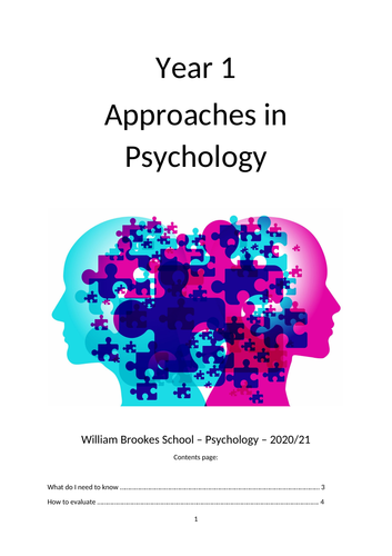 Approaches Aqa Psychology Workbook Teaching Resources