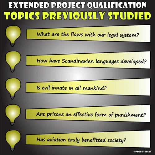 Extended Project Qualification Posters - EPQ Display | Teaching Resources