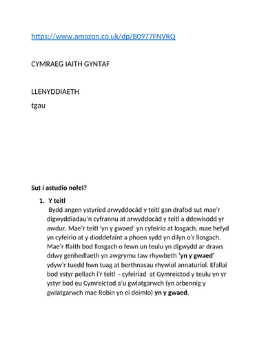 LLENYDDIAETH CYMRAEG TGAU YN Y GWAED - crynodeb a nodiadau adolygu ...