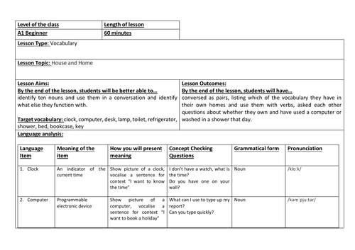 House & Home A1 ESL | Teaching Resources