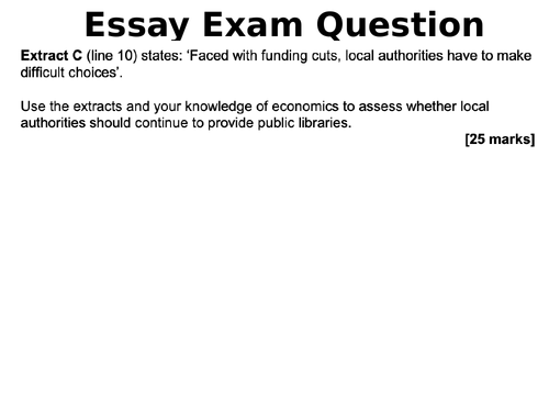 how to write a 25 mark essay economics