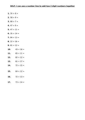 Addition Expanded Method - Number Line 