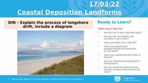 AQA Coasts - Coastal Deposition Landforms