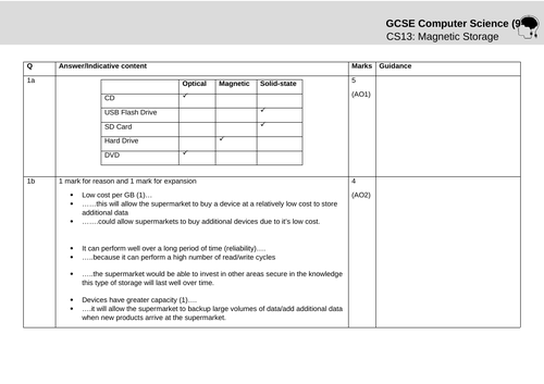 Exam Walkthrough - CS13: Magnetic storage