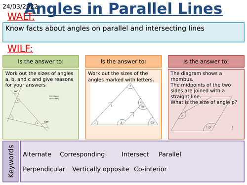 👉 Angles in Parallel Lines - Home Learning, KS3 Maths