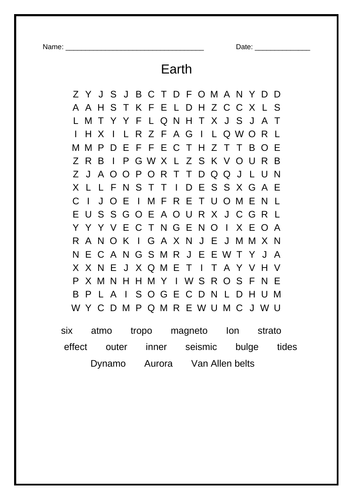 Earth Vocabulary Worksheets | Teaching Resources
