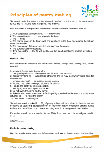 btec home cooking skills assignment brief
