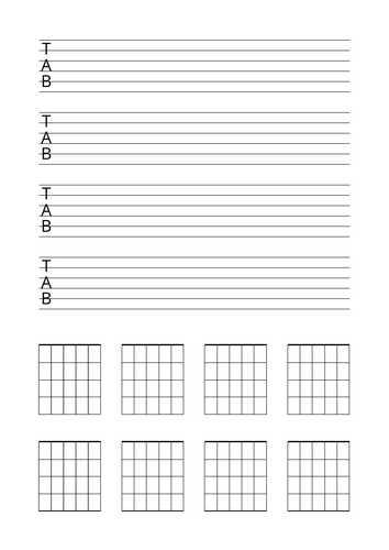 Guitar Tab &amp; Chord and Music Staff Template | Teaching Resources