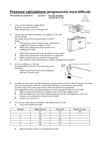 New Aqa Physics Gcse Triple Science Forces Pressure And Surfaces 9973