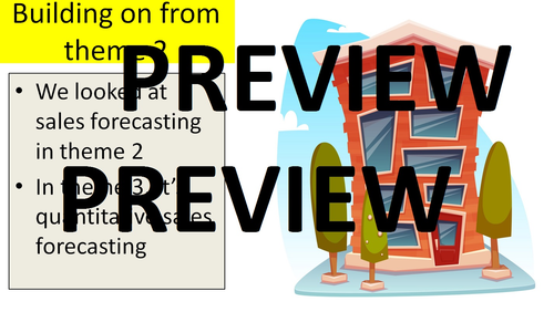 Edexcel A Level Business Theme 3 3 3 1 Quantitative Sales Forecasting 