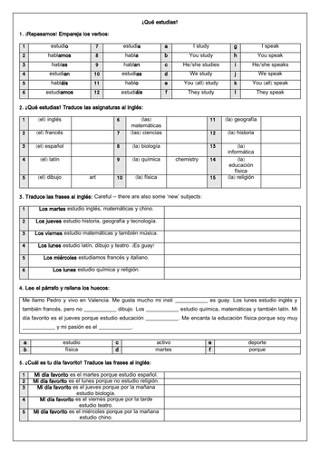 Viva 1 School - Mi insti (11 worksheets) Spanish KS3