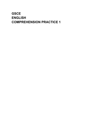 gsce-english-comprehension-practice-teaching-resources