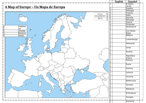 Spanish Countries Map of Europe | Teaching Resources