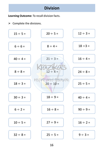 Division - Functional Skills Maths - Entry Level 2 