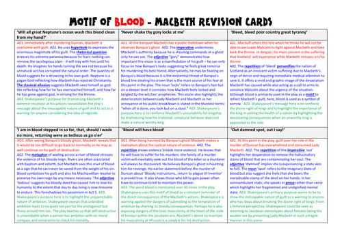 Macbeth  theme and big idea revision cards 2027
