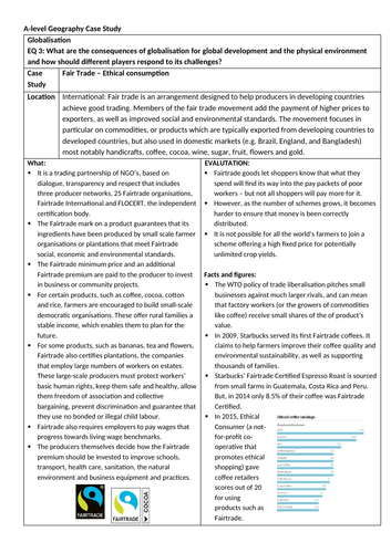 edexcel a level geography case study list