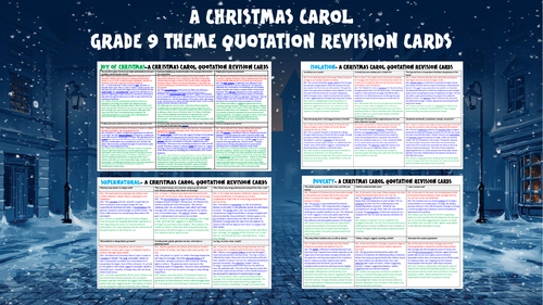 Grade 9 Theme Revision Cards A Christmas Carol