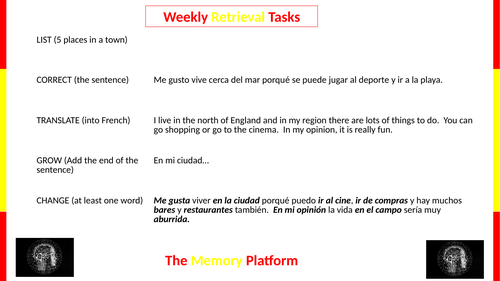 spanish retrieval task memory platform my townregion