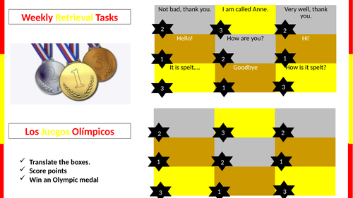 gcseks3 spanish retrieval tasks teaching resources