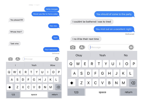 Grammatical Errors Text Messages | Teaching Resources