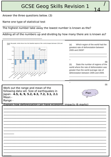 AQA GCSE Geography Paper 3 Revision Booklet | Teaching Resources