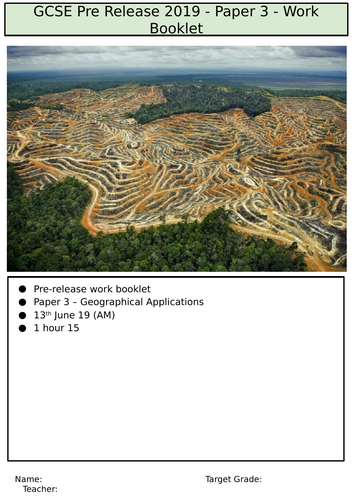AQA GCSE Geography Paper 3 Revision Booklet | Teaching Resources