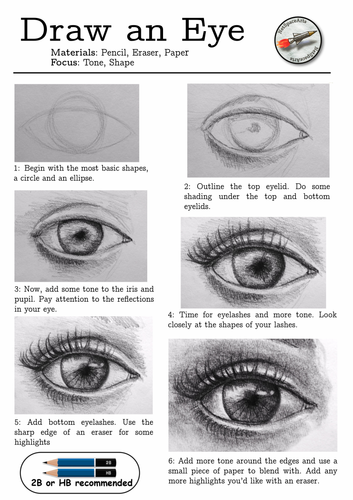 Draw an Eye Pack - Step by Step and Templates | Teaching Resources