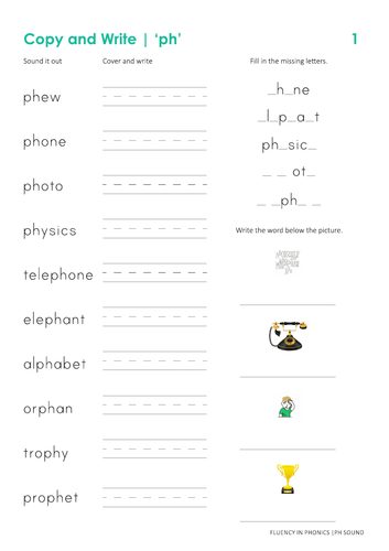 Phonics Worksheets - PH sound | Teaching Resources