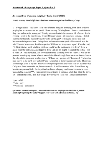 Mega bundle of Edexcel Language Paper 1, Question 3 exam style ...